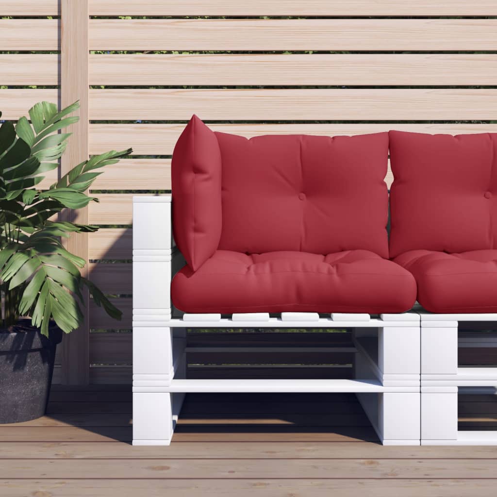 VidaXL coussins de palette 3 pcs tissu rouge vin