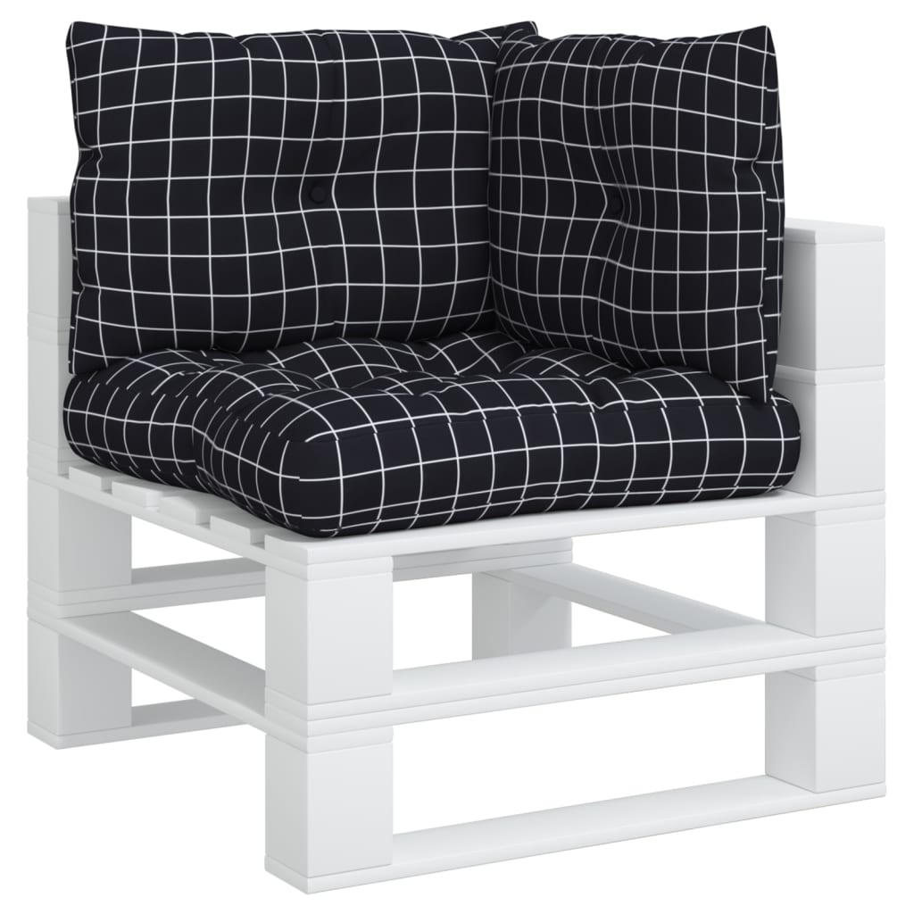 VidaXL coussins de palette 3 pcs motif losange tissu oxford noir