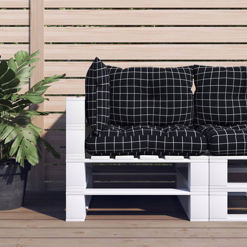 VidaXL coussins de palette 3 pcs motif losange tissu oxford noir