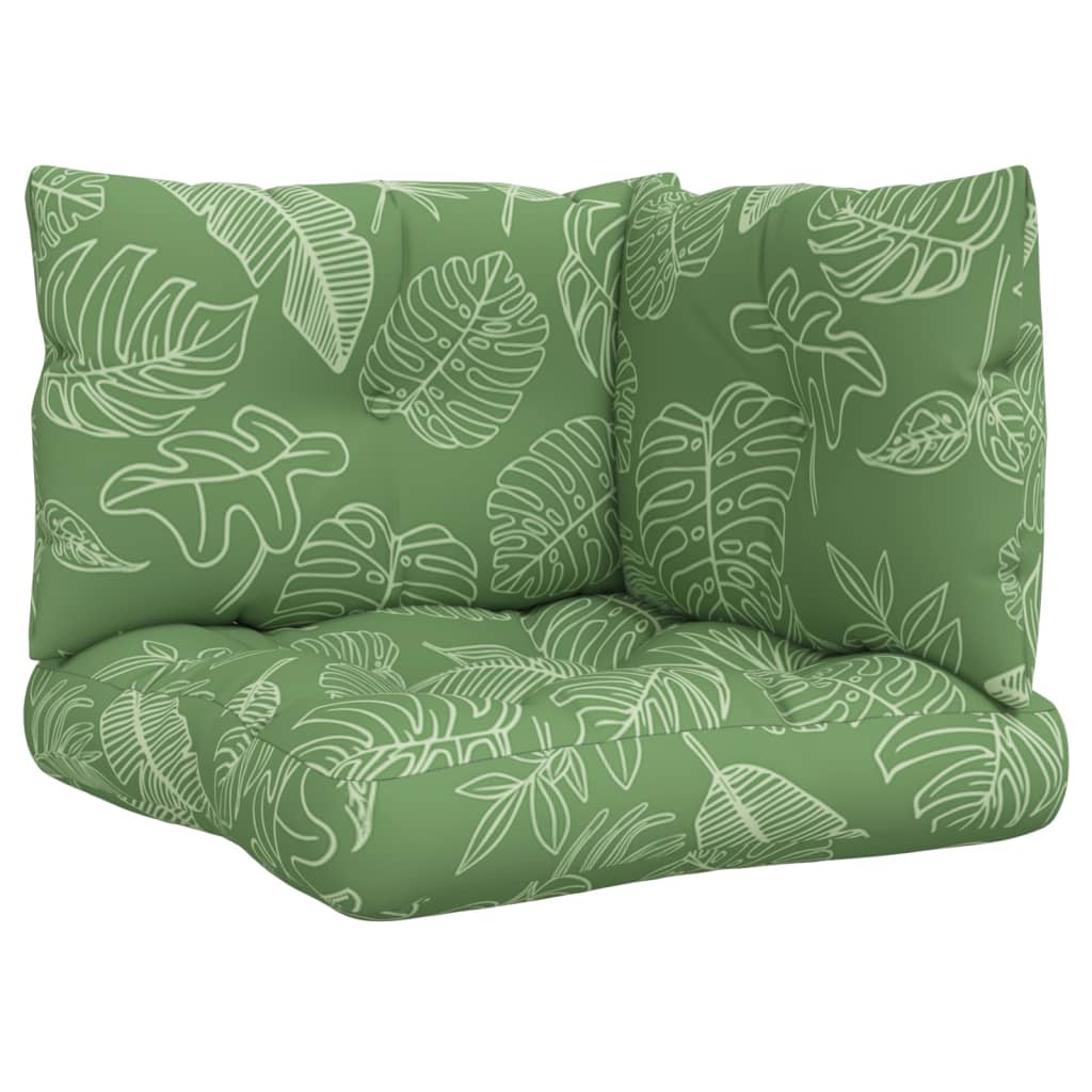 VidaXL coussins de palette 3 pcs tissu oxford motif feuille