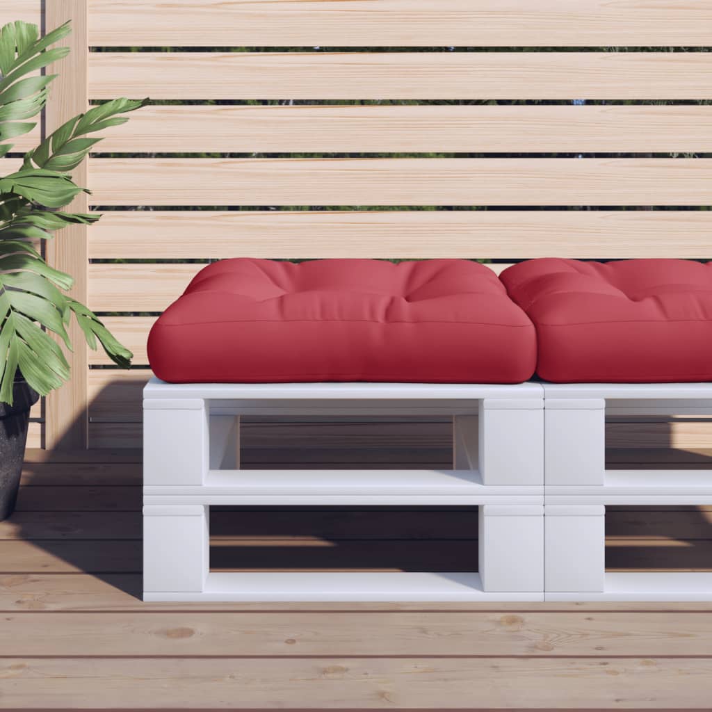 VidaXL coussin de palette en tissu rouge vin
