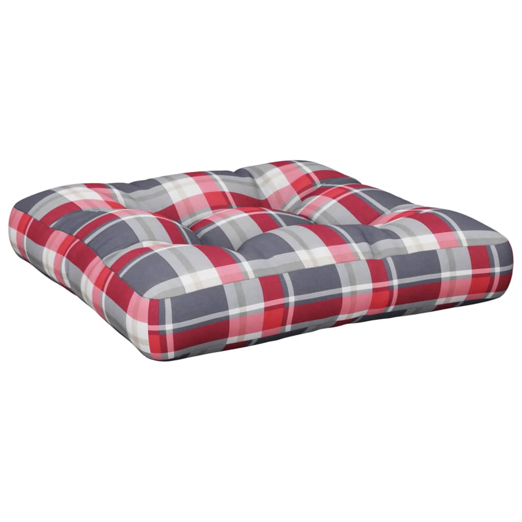 Vidaxx coussin de palette 58x58x10 cm tissu motif losange rouge