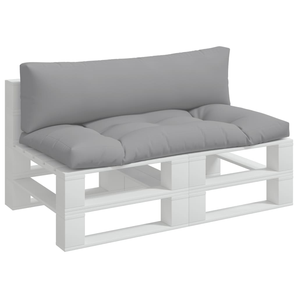 VidaXL coussins de palette 2 pcs tissu gris