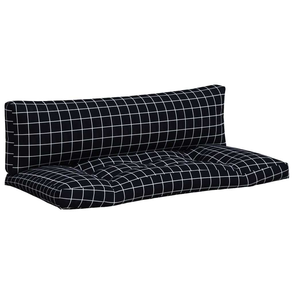 VidaXL coussins de palette 2 pcs motif losange tissu oxford noir