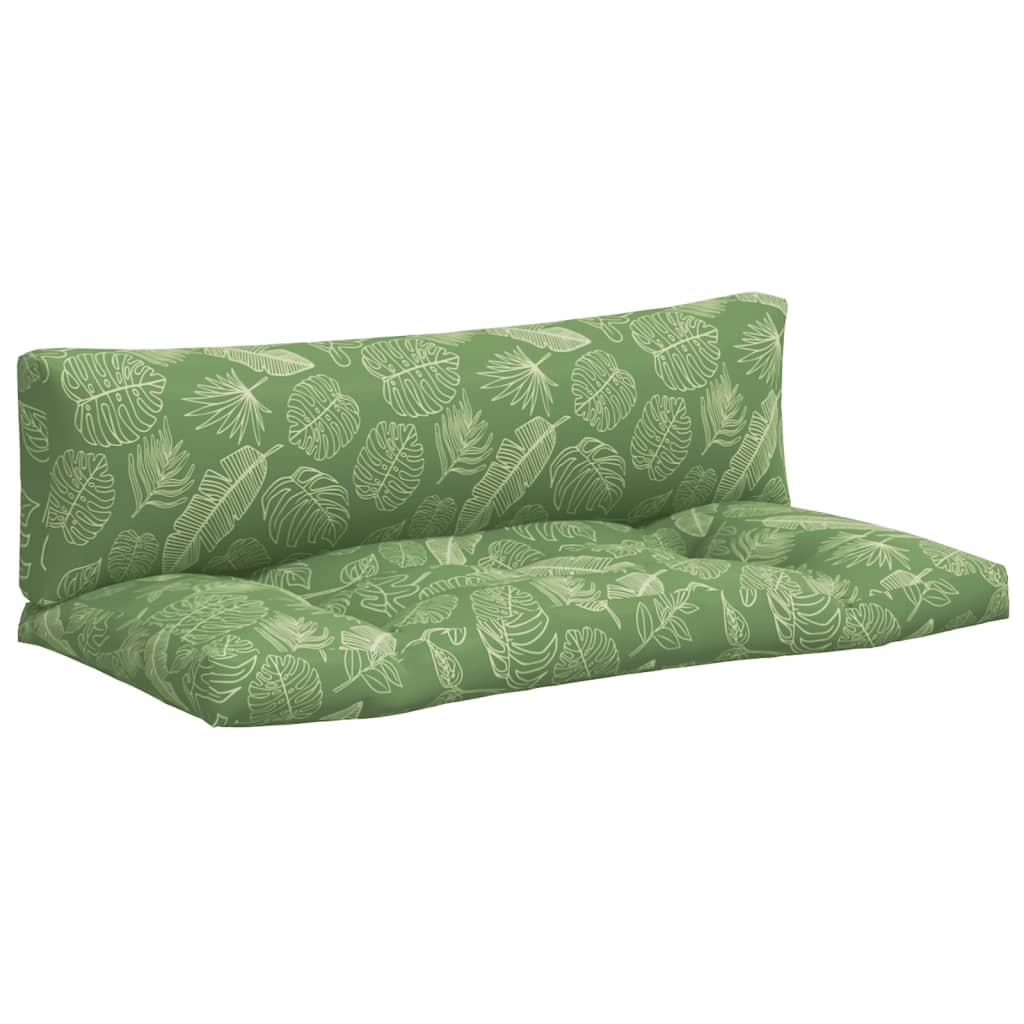 VidaXL coussins de palette 2 pcs tissu oxford motif feuille