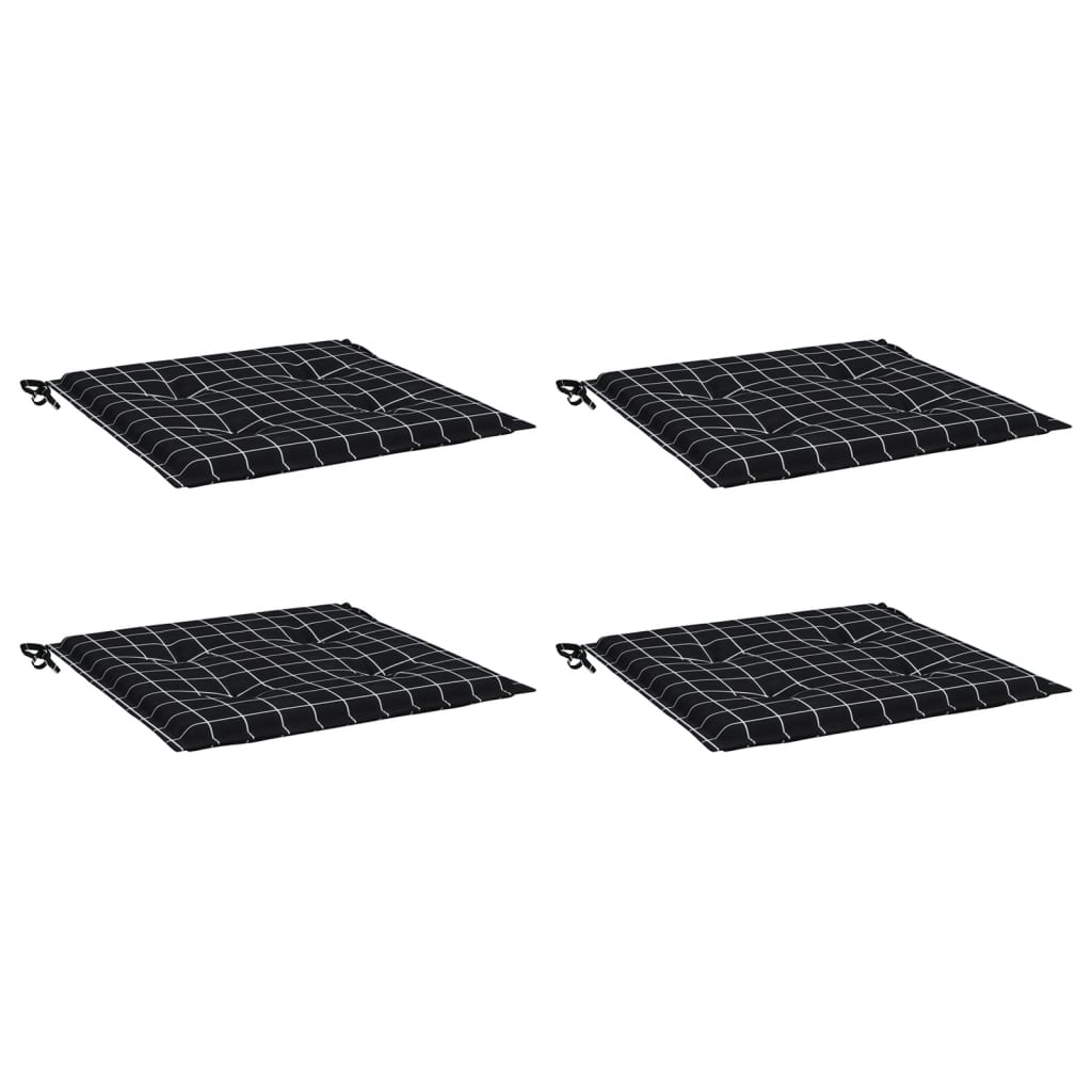 VidaXL Coussins de chaise de jardin 4 pcs motif losange 40x40x3 cm tissu noir