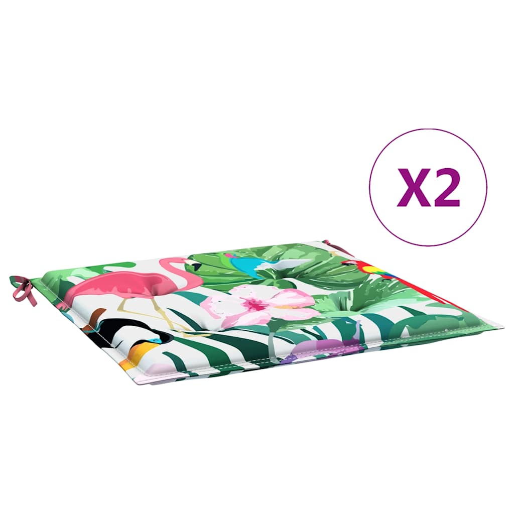 VidaXL coussins de chaise de jardin 2 pcs 40x40x4 cm tissu multicolore