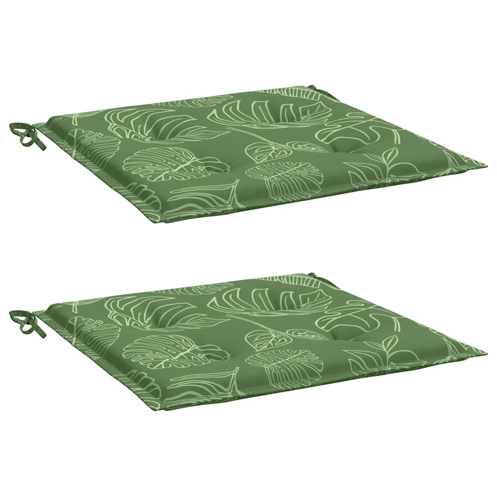 Vidaxx coussins de chaise 2 pcs motif feuille 40x40x4 cm tissu