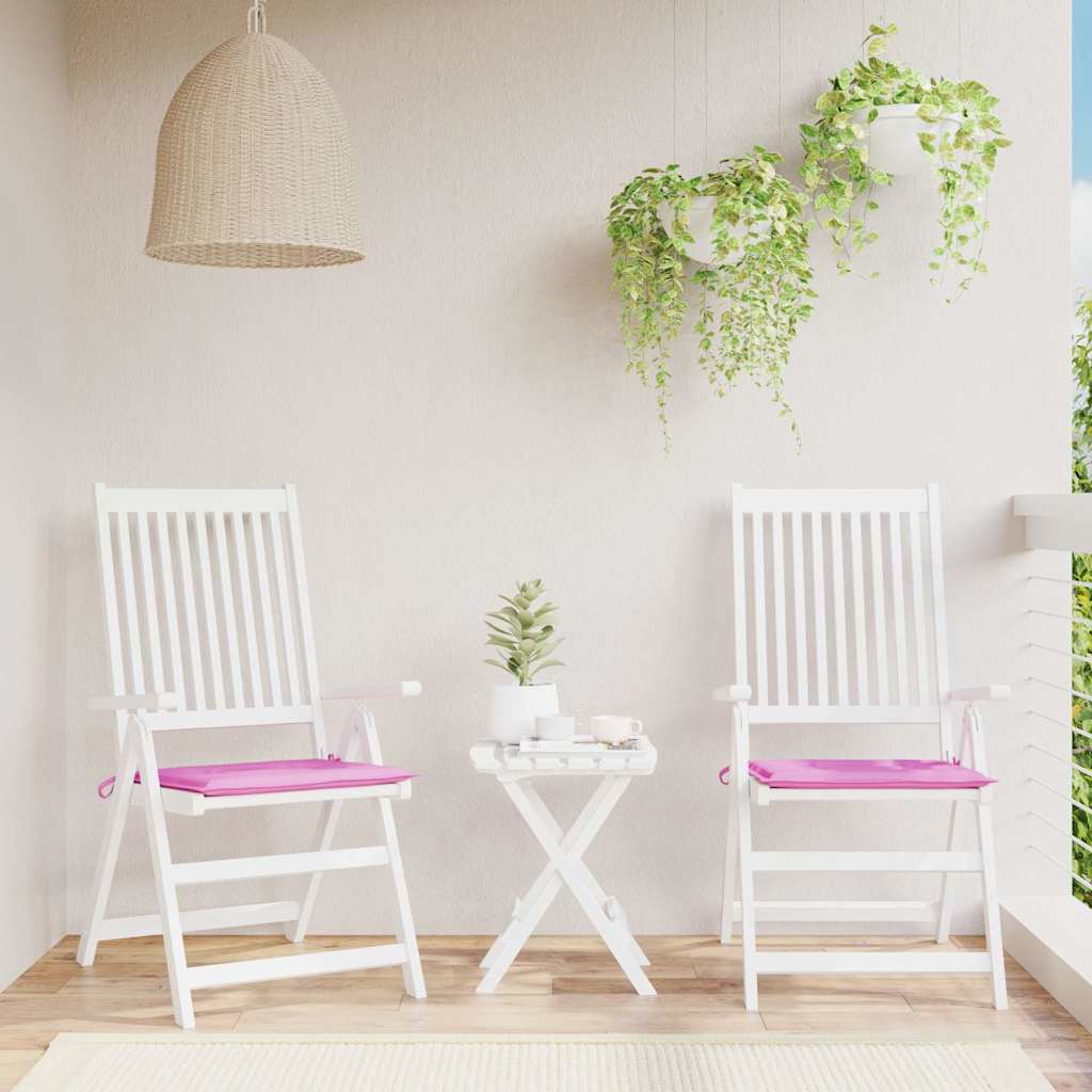 VidaXL coussins de chaise de jardin 2 pcs 40x40x4 cm tissu rose