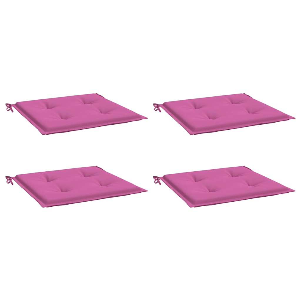 VidaXL coussins de chaise de jardin 4 pcs 40x40x4 cm tissu rose