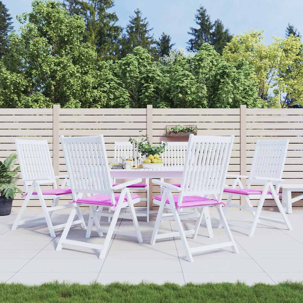VidaXL coussins de chaise de jardin 6 pcs 40x40x4 cm tissu rose