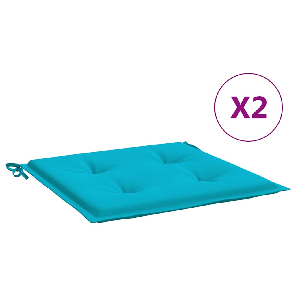 VidaXL coussins de chaise de jardin 2 pcs 40x40x4 cm tissu turquoise