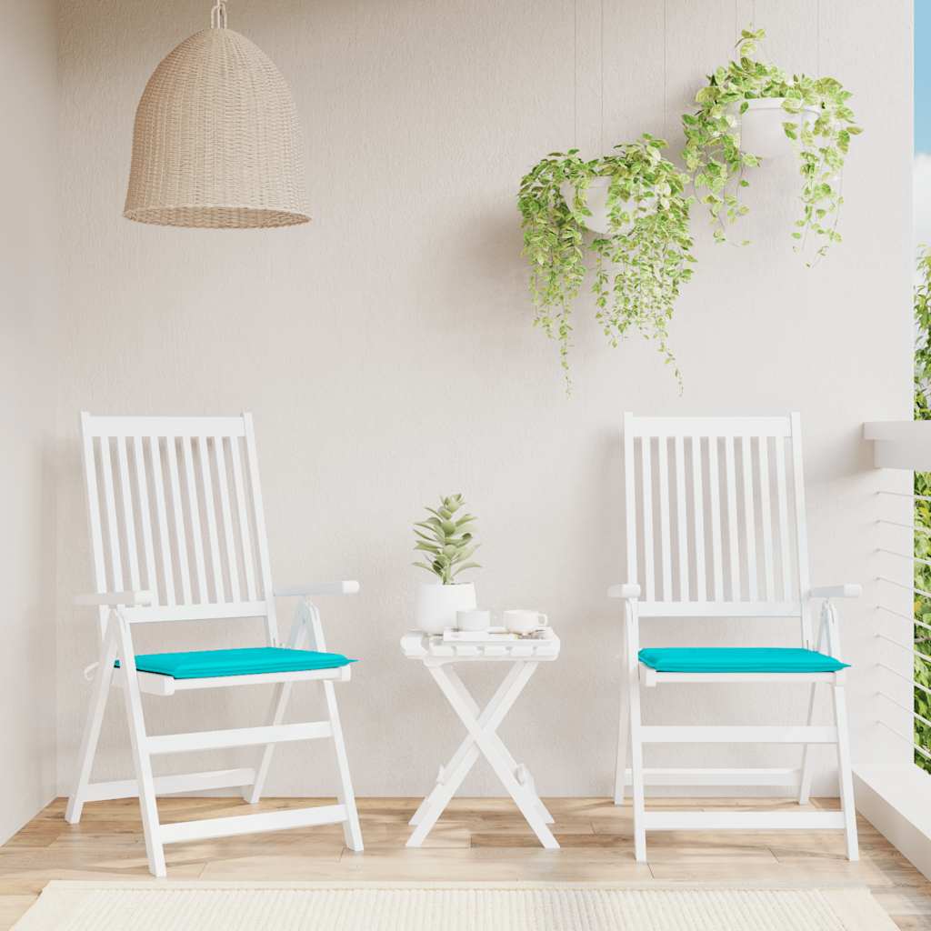 VidaXL coussins de chaise de jardin 2 pcs 40x40x4 cm tissu turquoise
