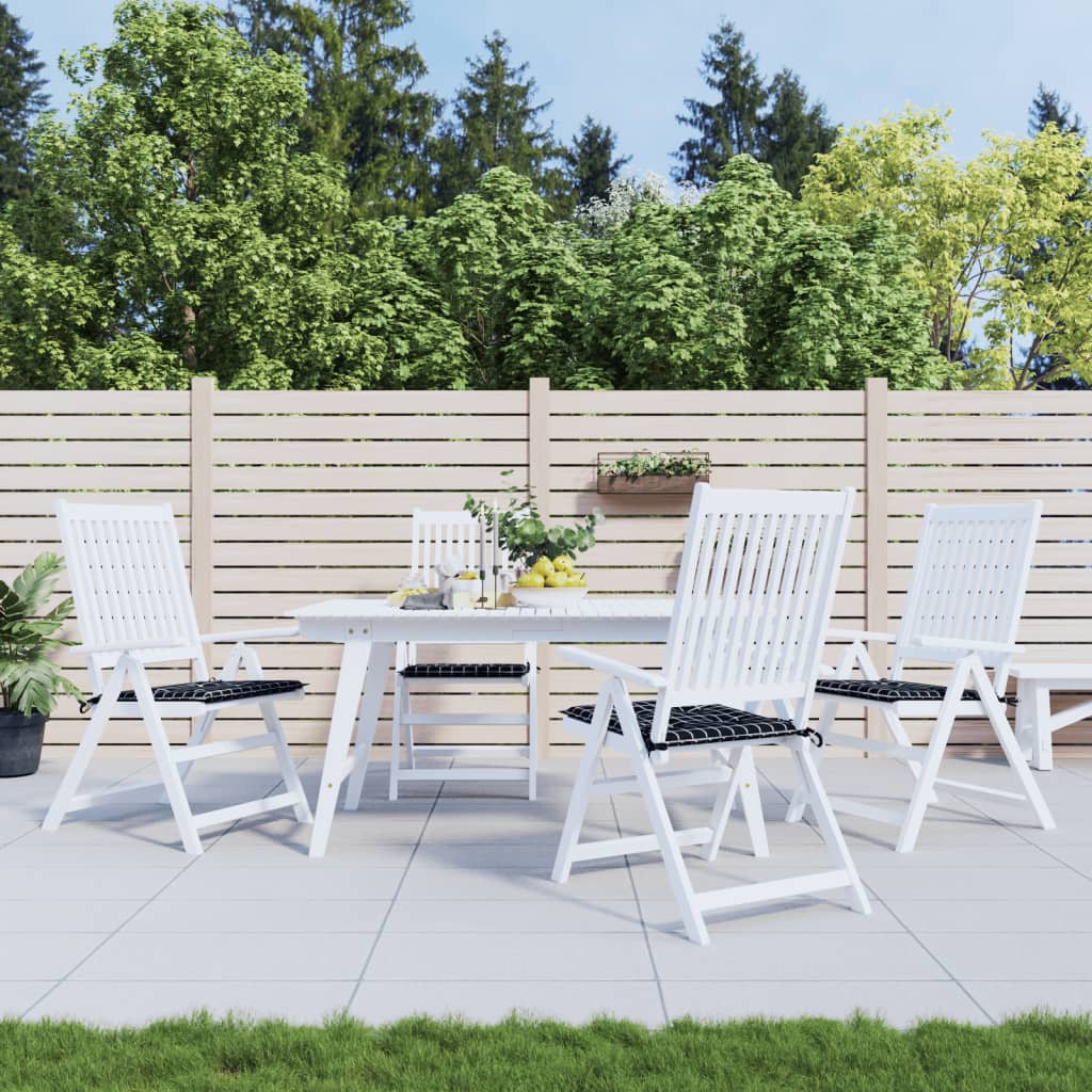 VidaXL coussins de chaise de jardin 4 pcs motif losange 50x50x3 cm tissu noir