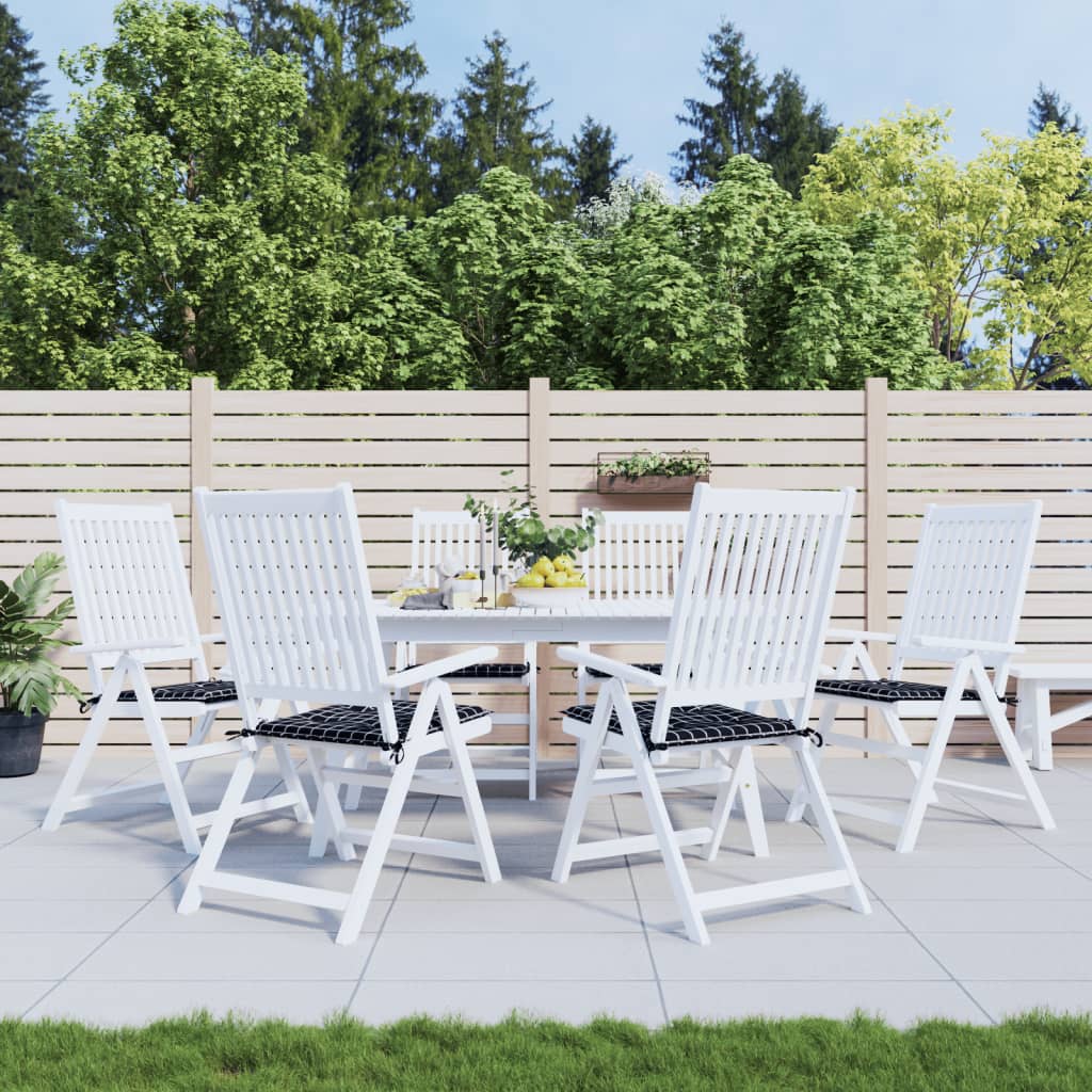 VidaXL Coussins de chaise de jardin 6 pcs motif losange 50x50x3 cm tissu noir