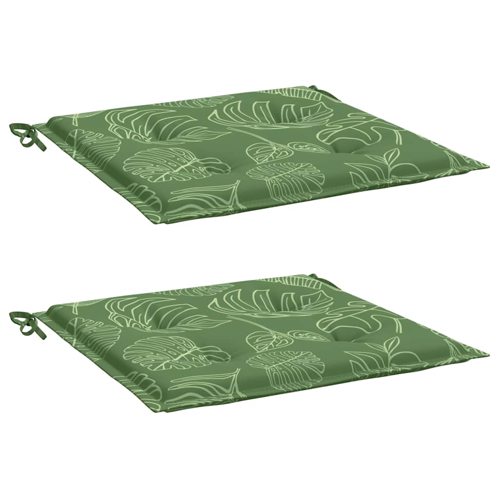 VidaXL coussins de chaise 2 pcs motif feuille 50x50x4 cm tissu