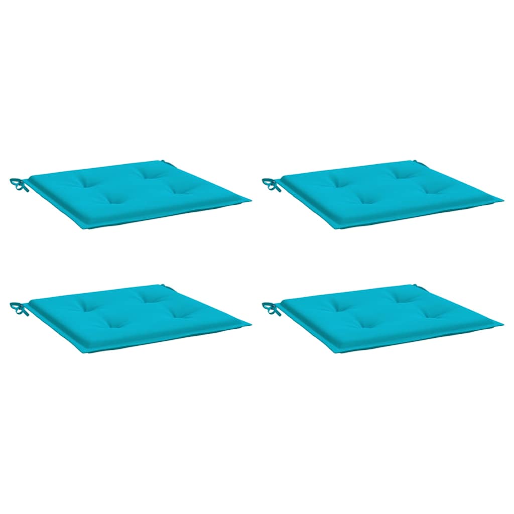VidaXL coussins de chaise de jardin 4 pcs 50x50x4 cm tissu turquoise