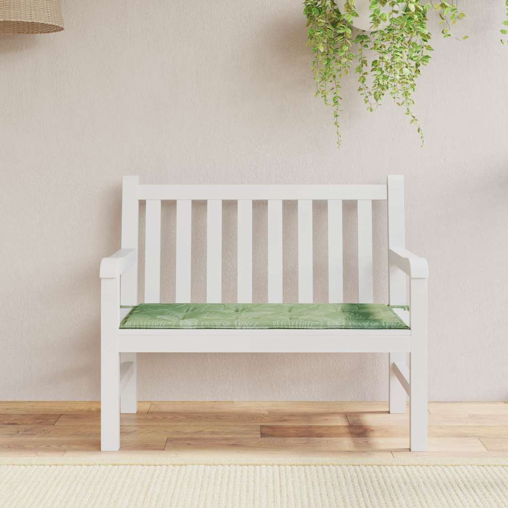 Vidaxx coussin de banc de jardin 100x50x4 cm tissu oxford motif feuille