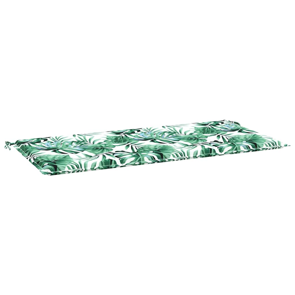 Vidaxx coussin de banc de jardin 120x50x4 cm tissu oxford motif feuille