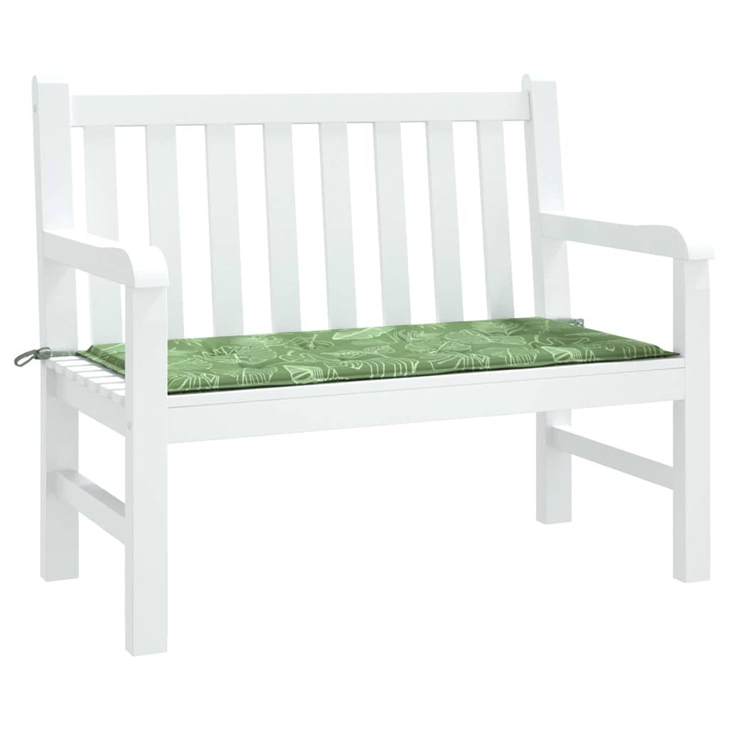 Vidaxx coussin de banc de jardin 120x50x4 cm tissu oxford motif feuille