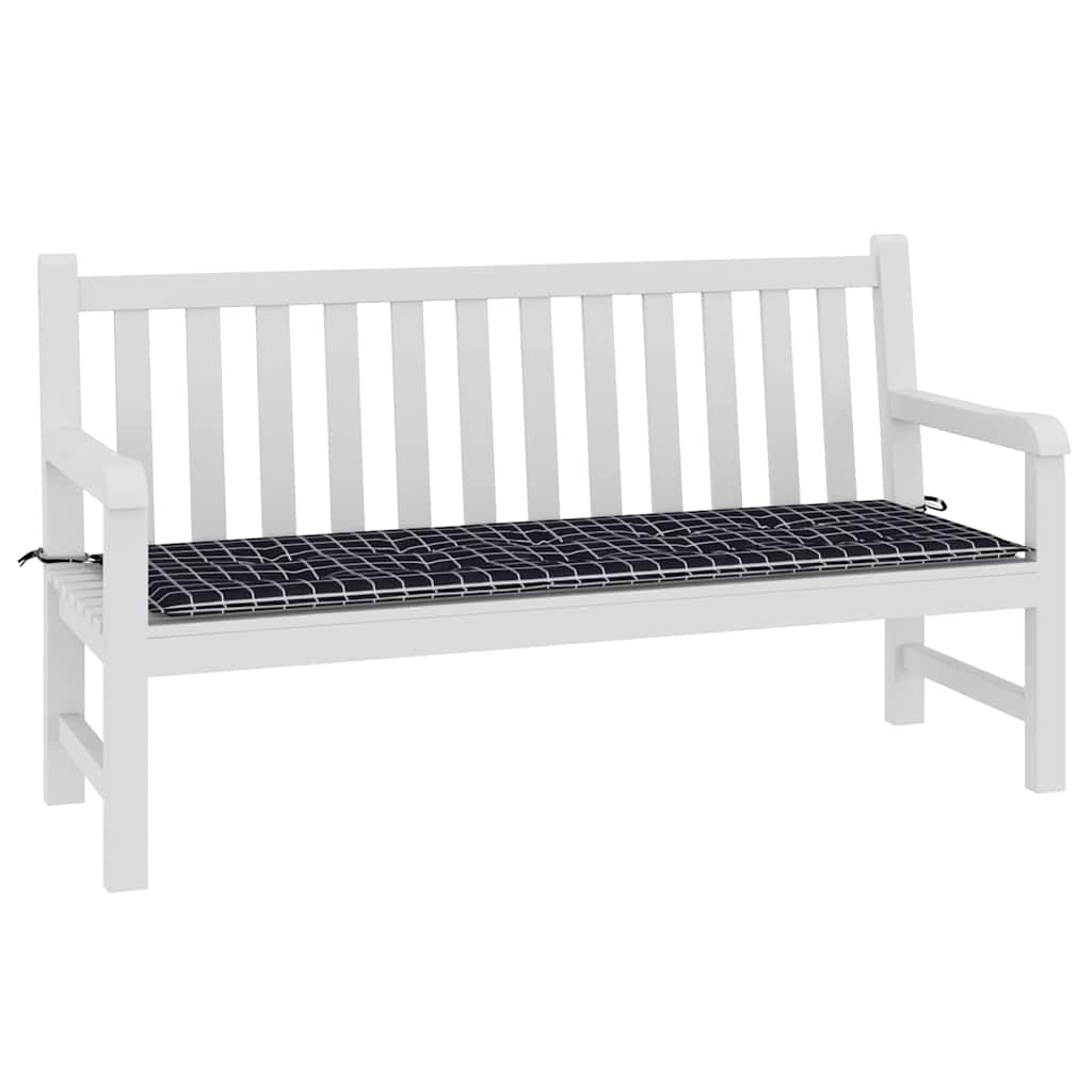 Vidaxx coussin de banc de jardin motif losange 150x50x4 cm tissu oxford noir