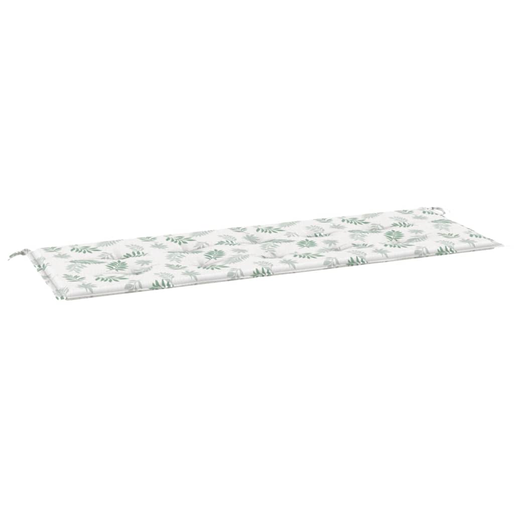 Vidaxx coussin de banc de jardin 150x50x3 cm tissu oxford motif feuille