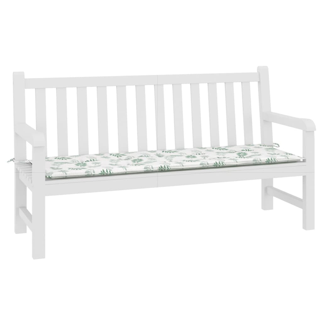Vidaxx coussin de banc de jardin 150x50x3 cm tissu oxford motif feuille