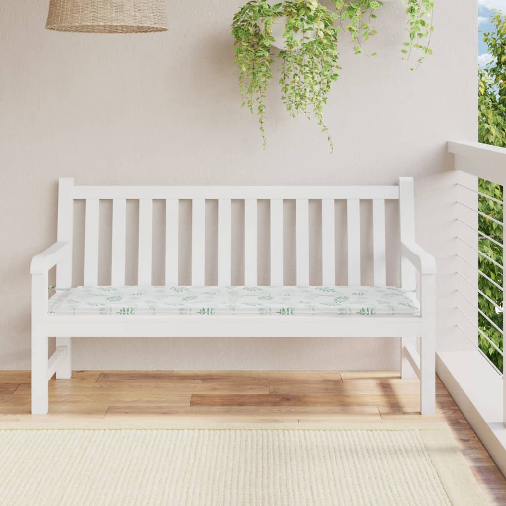 Vidaxx coussin de banc de jardin 150x50x3 cm tissu oxford motif feuille