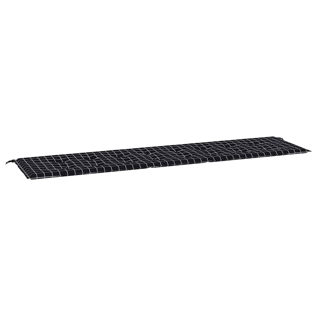 VidaXL coussin de banc de jardin motif diamant 200x50x4 cm tissu noir
