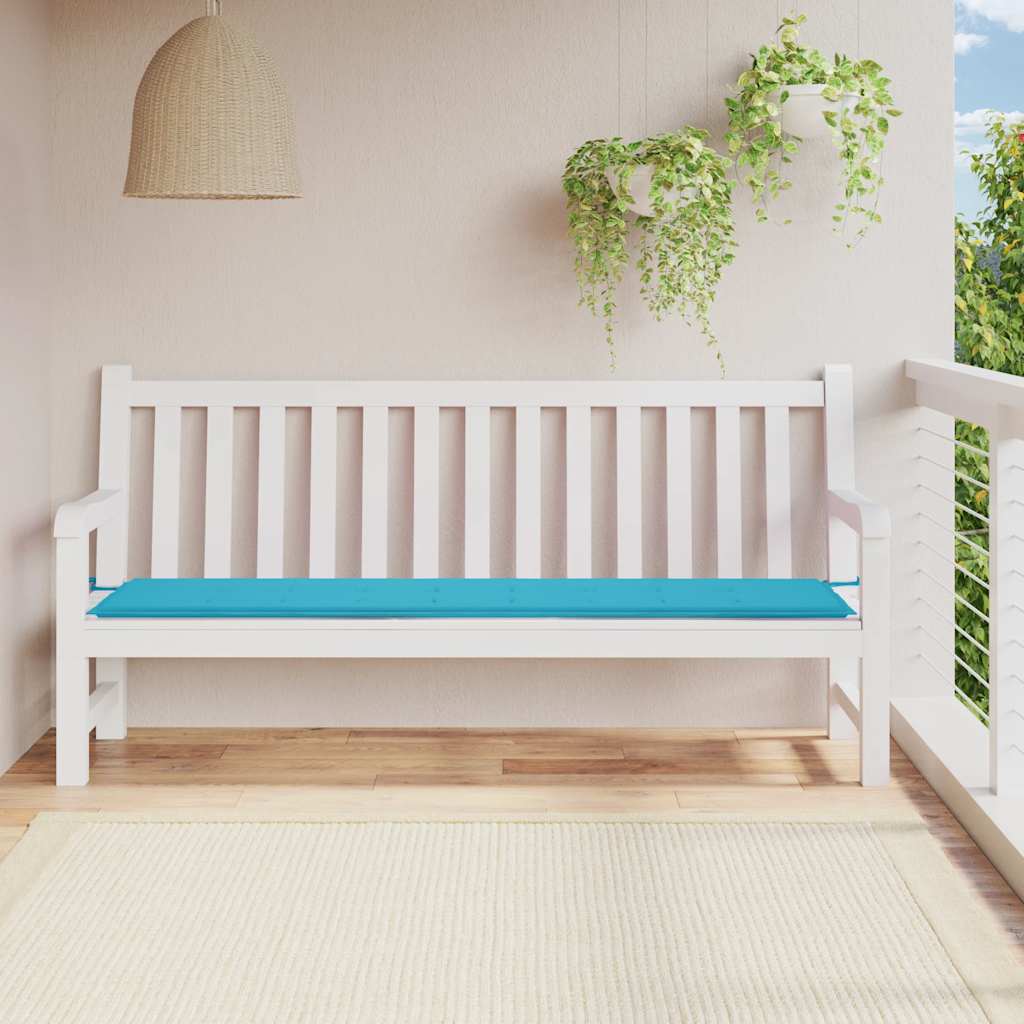 VidaXL coussin de banc de jardin 200x50x4 cm tissu turquoise