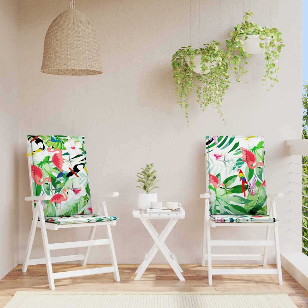 Vidaxx coussins de chaise de jardin 2 pcs 120x50x3 cm tissu multicolore