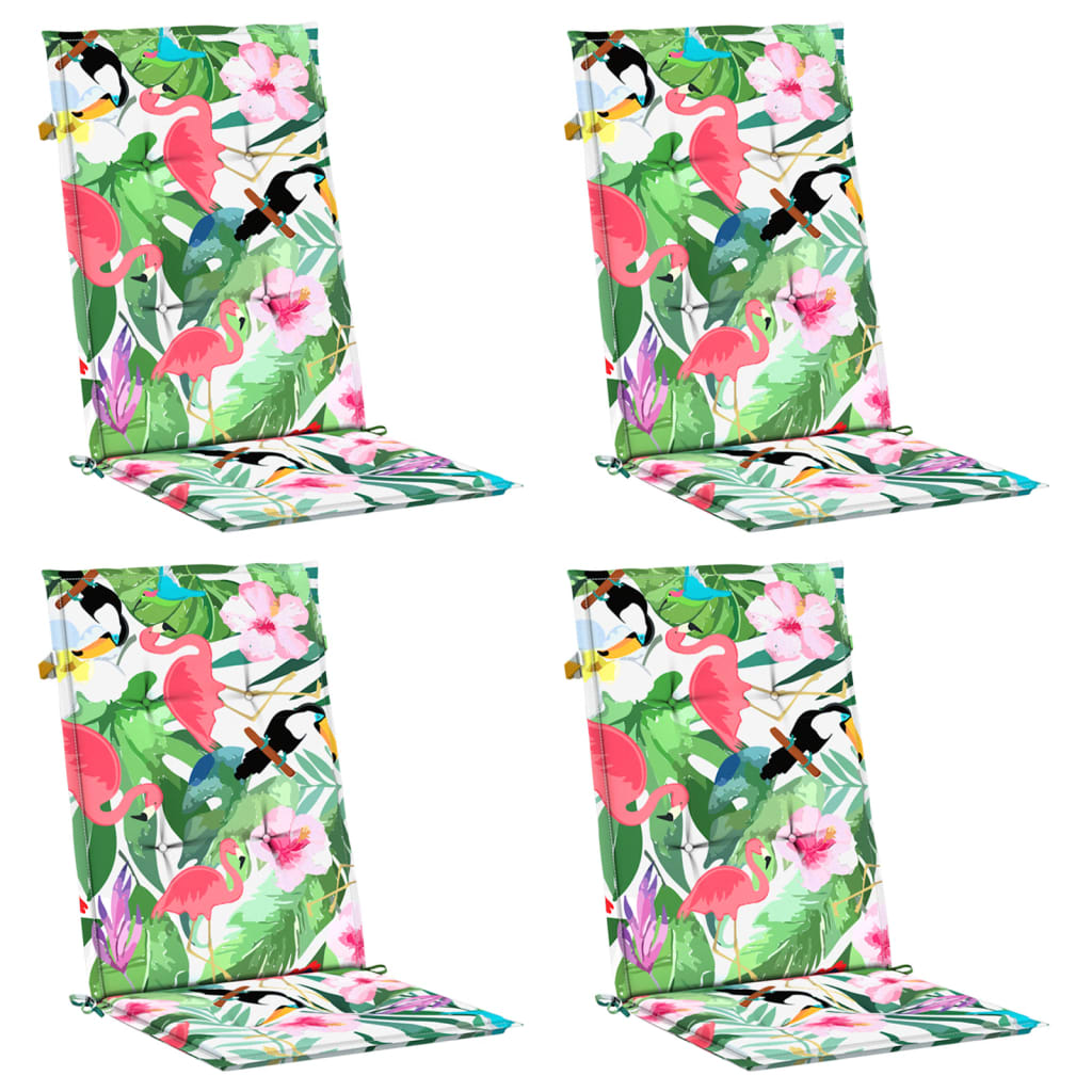 VidaXL coussins de chaise 4 pcs tissu à dossier haut multicolore