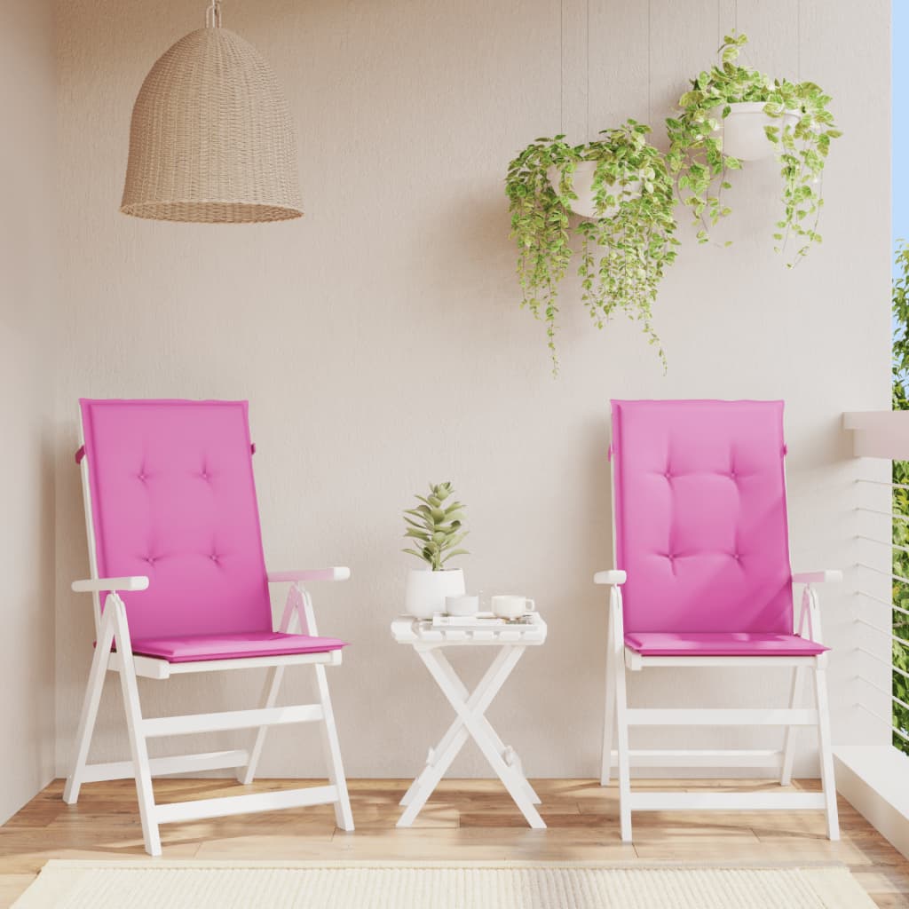 Vidaxx coussins de chaise de jardin dossier haut 2 pcs 120x50x3 cm tissu rose