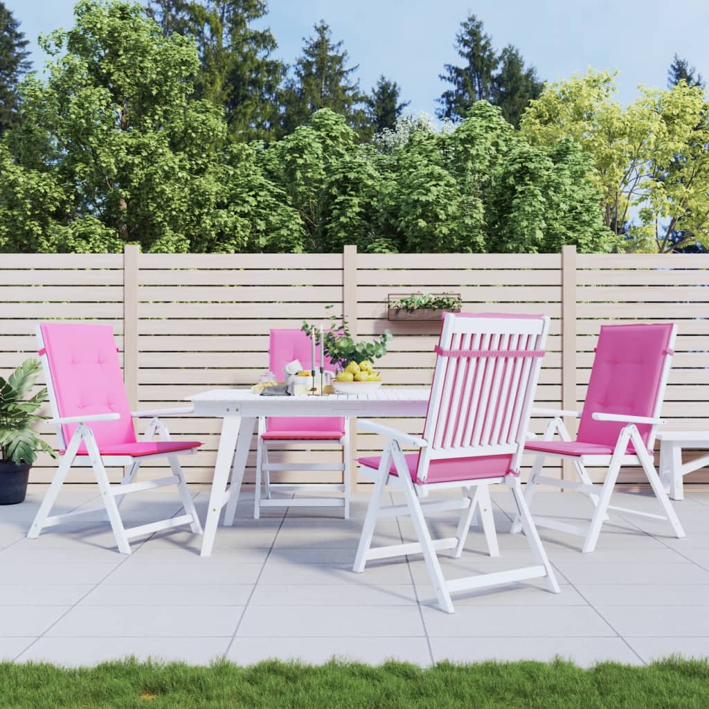 VidaXL coussins de chaise 4 pcs tissu à dossier haut rose