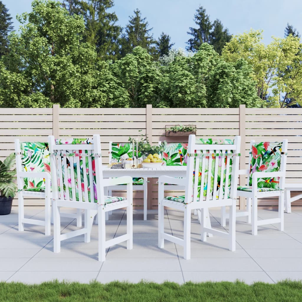 VidaXL coussins de chaise 6 pcs tissu à dossier bas multicolore