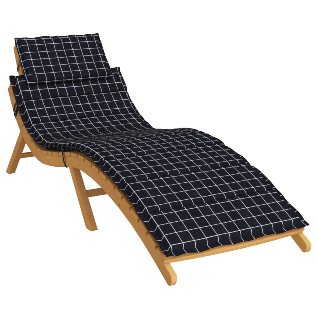 VidaXL Coussin de chaise longue motif diamant tissu oxford noir