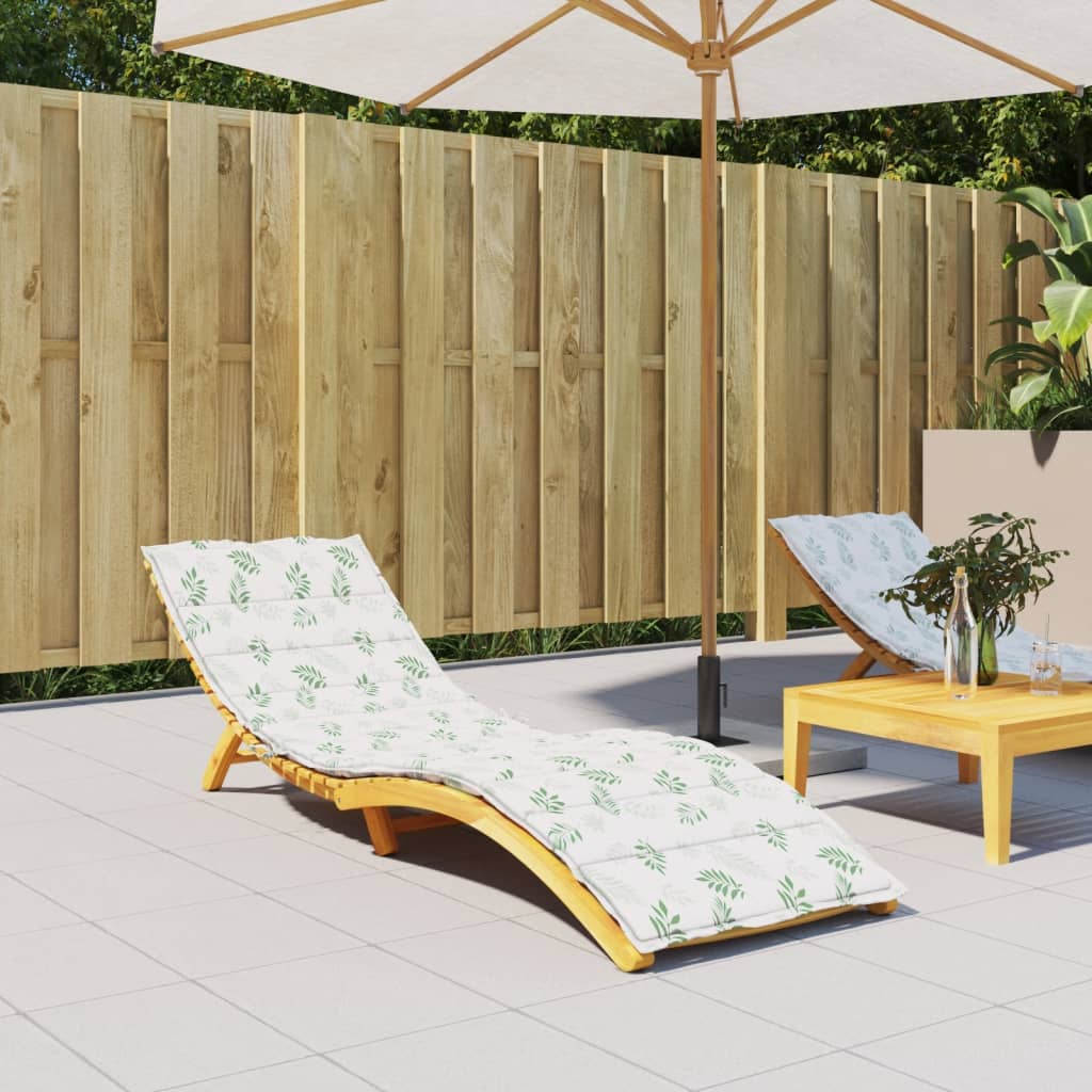 VidaXL coussin de chaise longue en tissu oxford à motif de feuilles