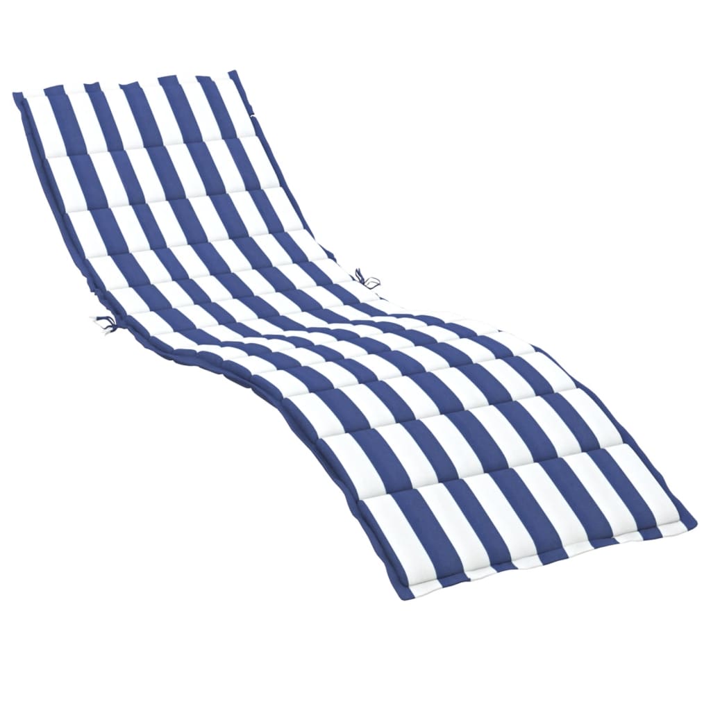 VidaXL Coussin de chaise longue tissu oxford rayé bleu et blanc