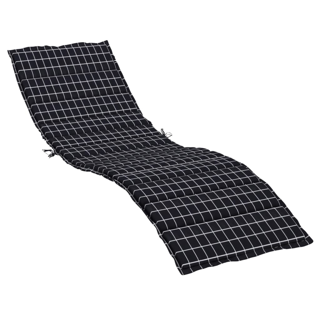 Vidaxx coussin de chaise longue motif losanges tissu oxford noir