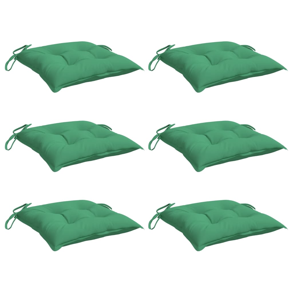Vidaxx coussins de chaise 6 pcs 40x40x7 cm tissu oxford vert