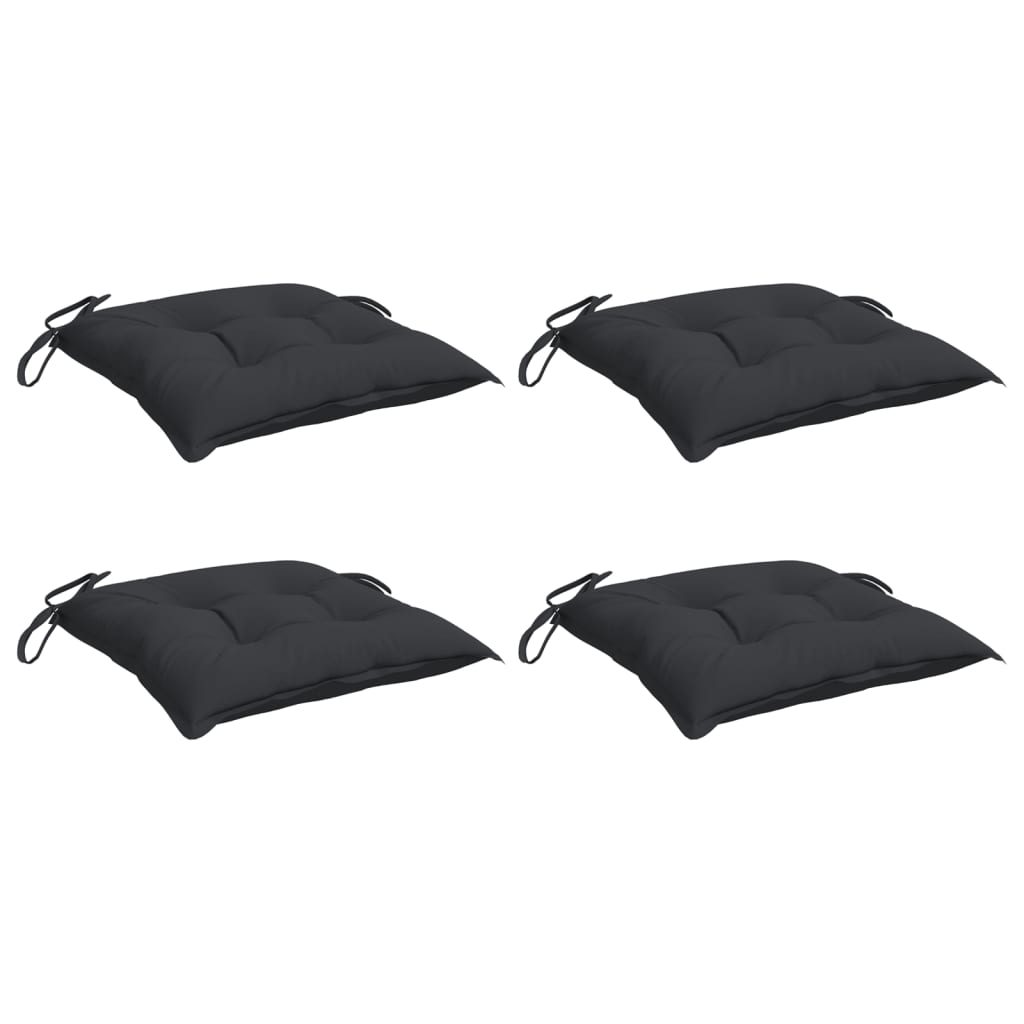 VidaXL coussins de chaise 4 pcs 40x40x7 cm tissu oxford noir