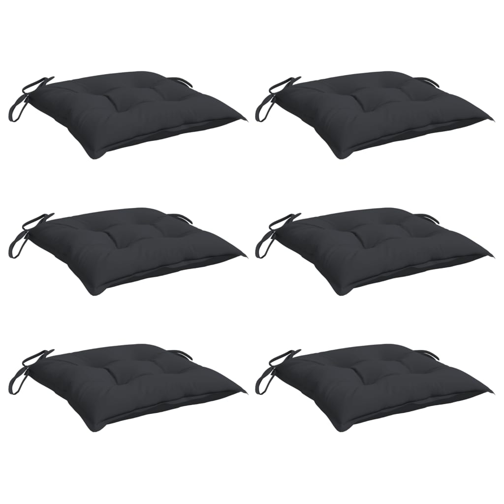Vidaxx coussins de chaise 6 pcs 40x40x7 cm tissu oxford noir