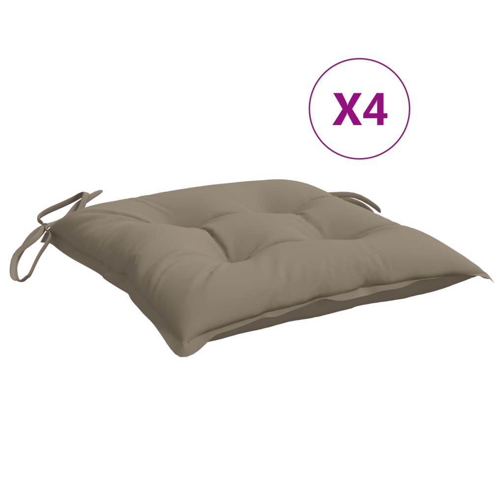 Vidaxl stoelkussens 4 st 40x40x7 cm oxford stof taupe