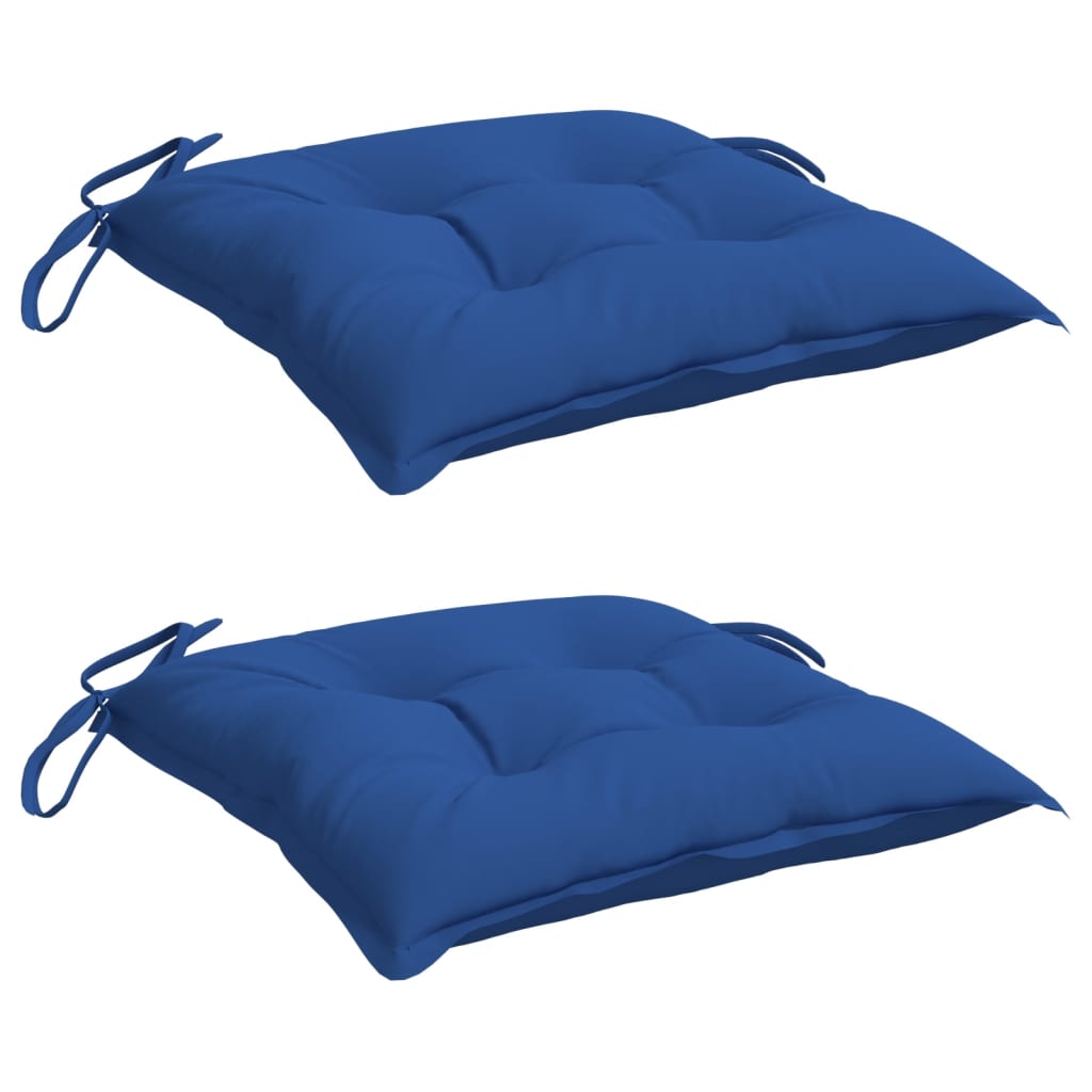 VidaXL coussins de chaise 2 pcs 40x40x7 cm tissu oxford bleu
