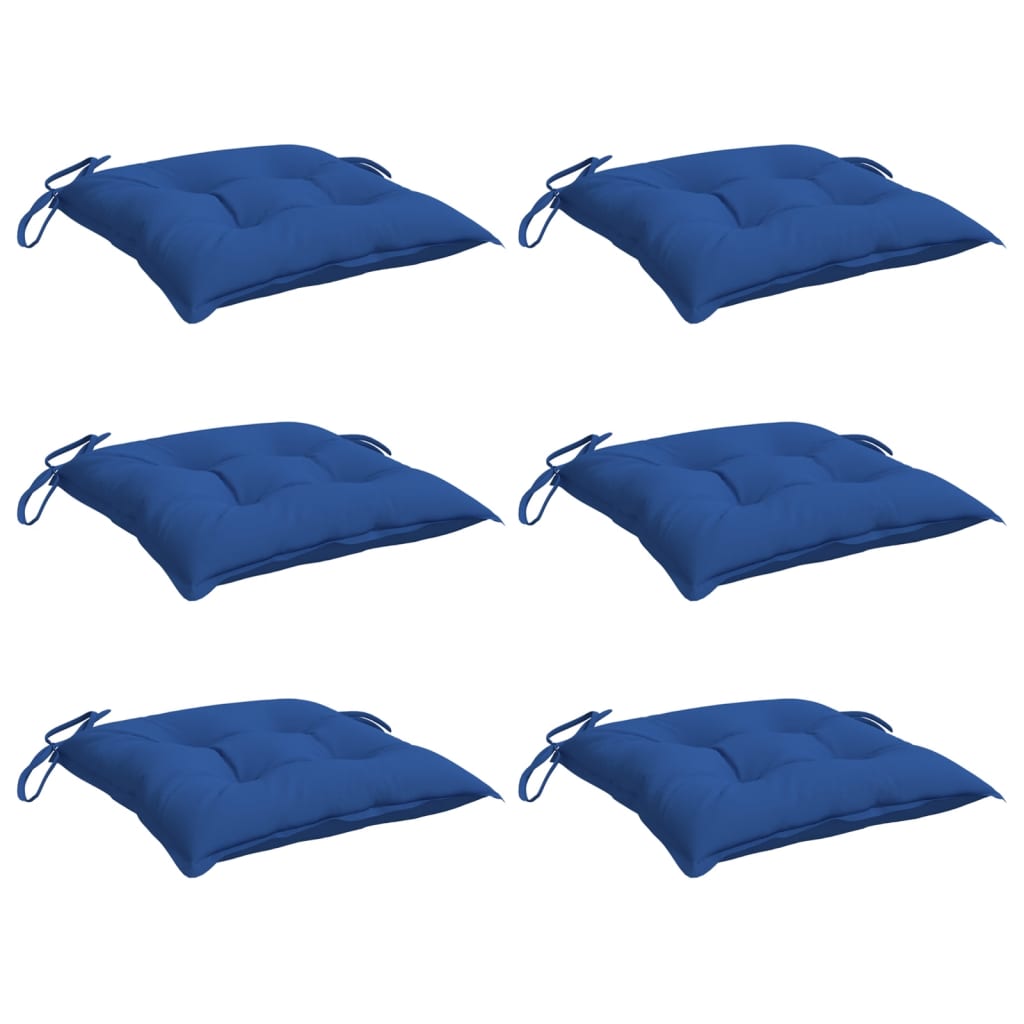 Vidaxx coussins de chaise 6 pcs 40x40x7 cm tissu oxford bleu