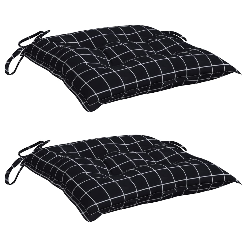 Vidaxx coussins de chaise 2 pcs motif losange 40x40x7 cm tissu noir