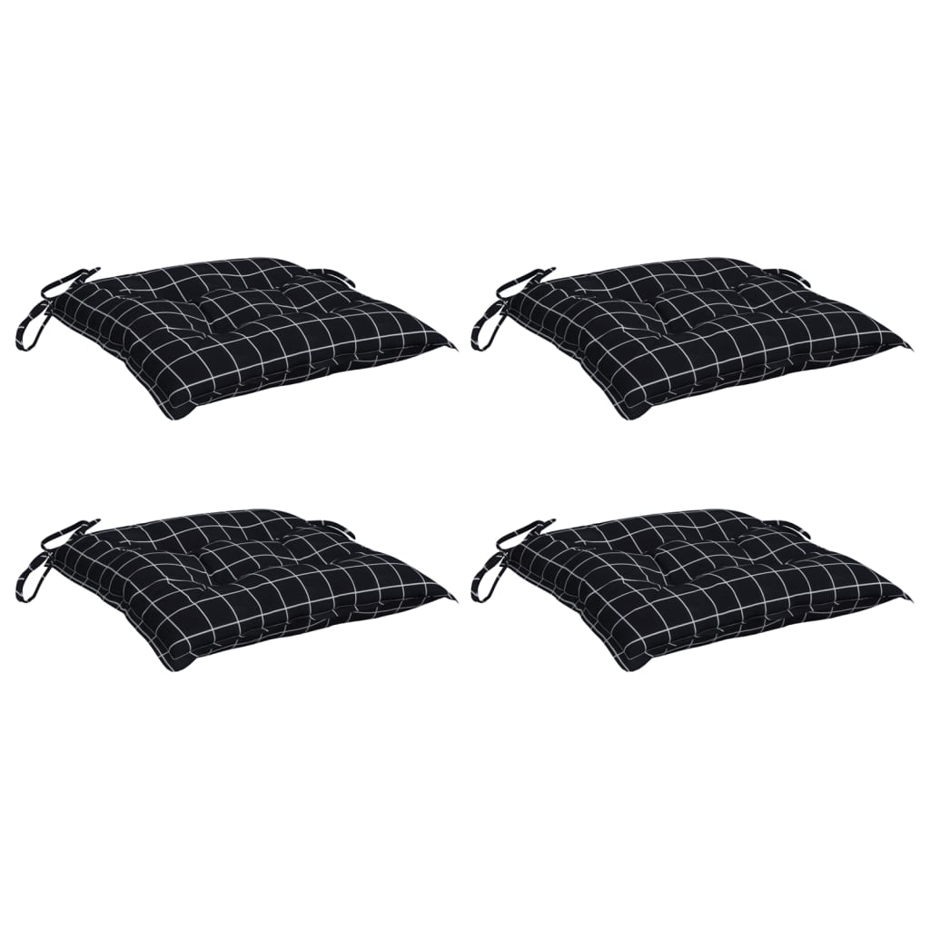 Vidaxx coussins de chaise 4 pcs motif losange 40x40x7 cm tissu noir