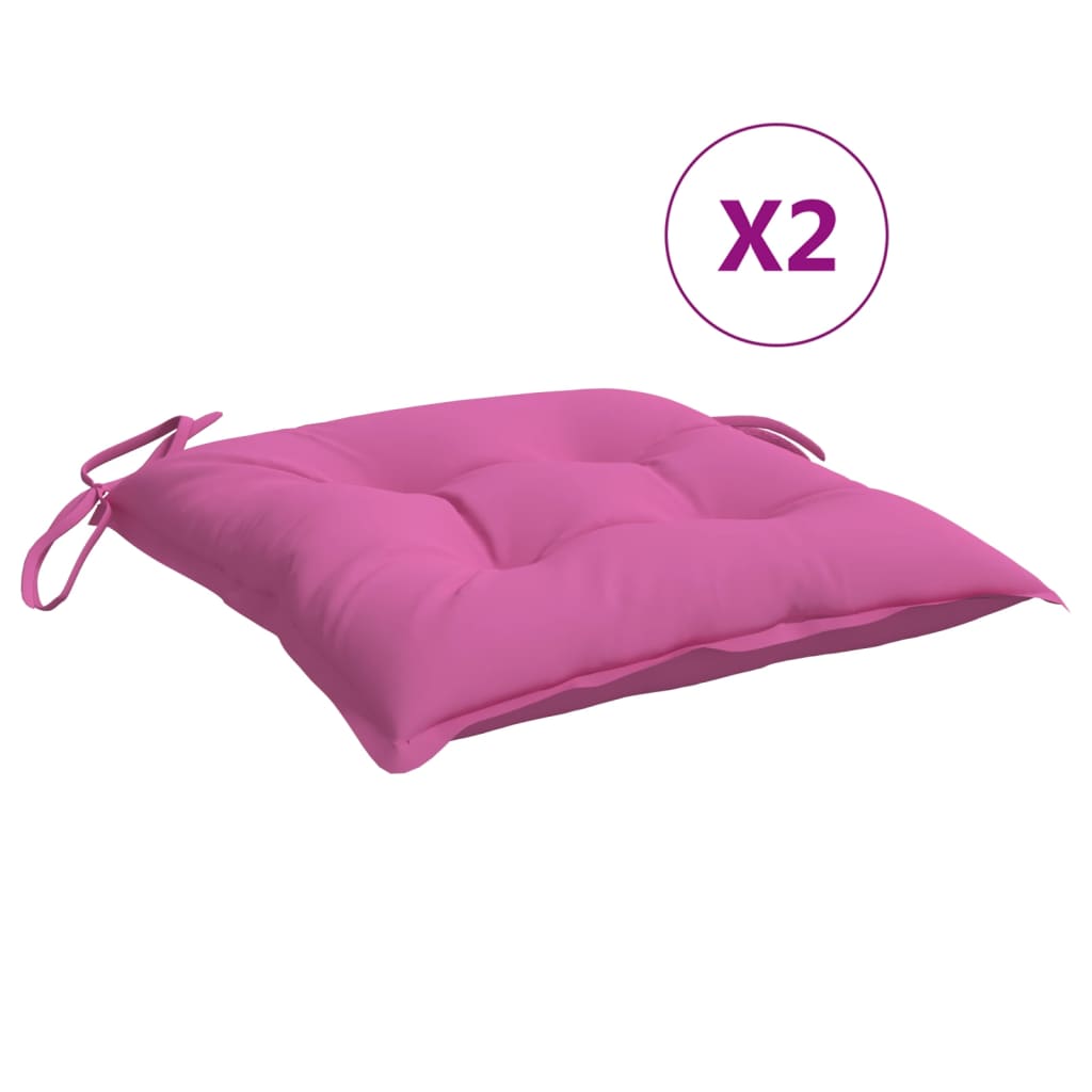 VidaXL coussins de chaise 2 pcs 40x40x7 cm tissu rose