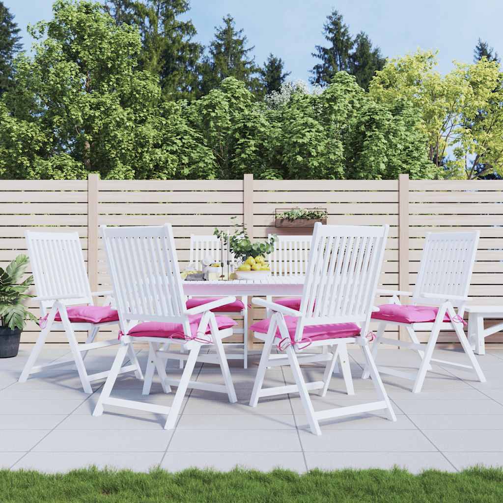 VidaXL coussins de chaise 6 pcs 40x40x7 cm tissu rose