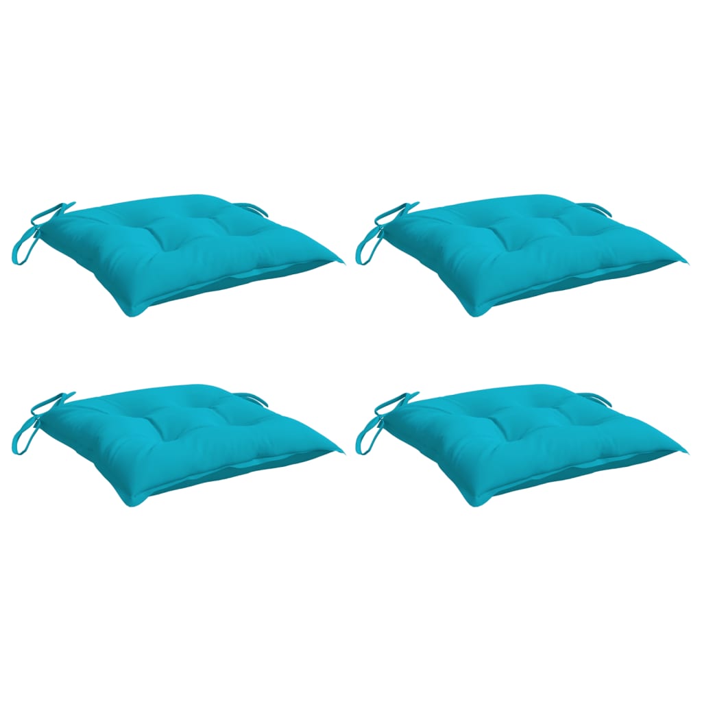 VidaXL coussins de chaise 4 pcs 40x40x7 cm tissu turquoise